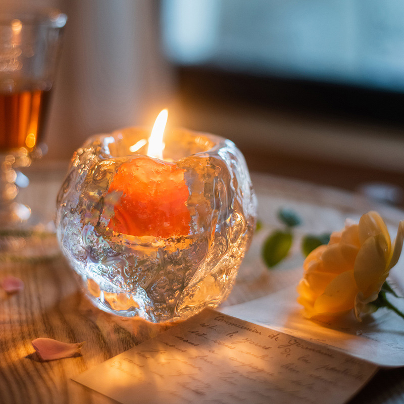 BowLift | Glass Tealight Holder – Decorative Candle Holder made of Clear Glass for Cozy Lighting