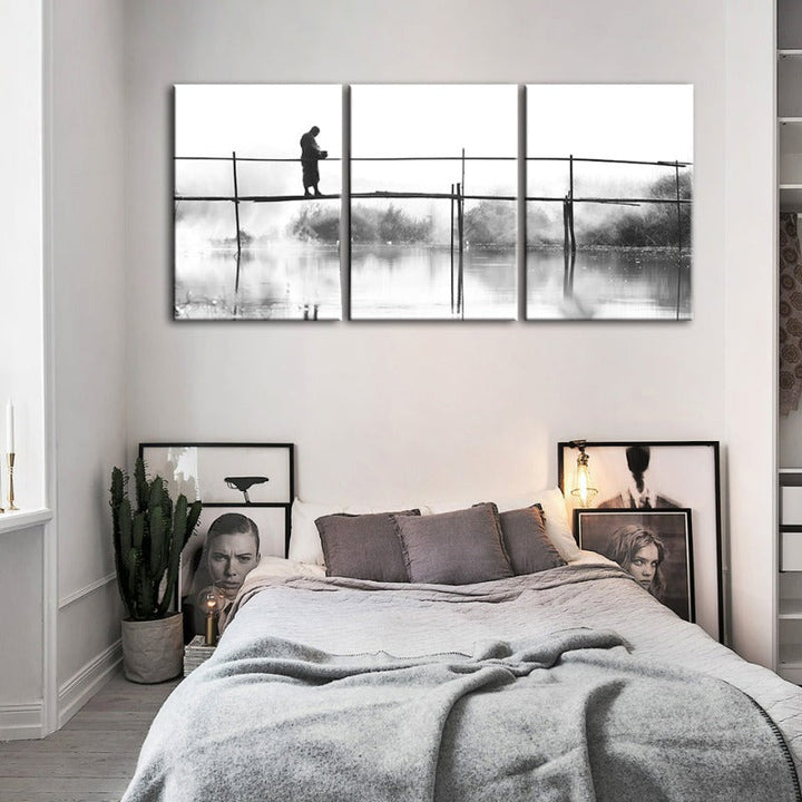 Water Bridge-Canvas Wall Art Painting 3 Pieces | Bowlift