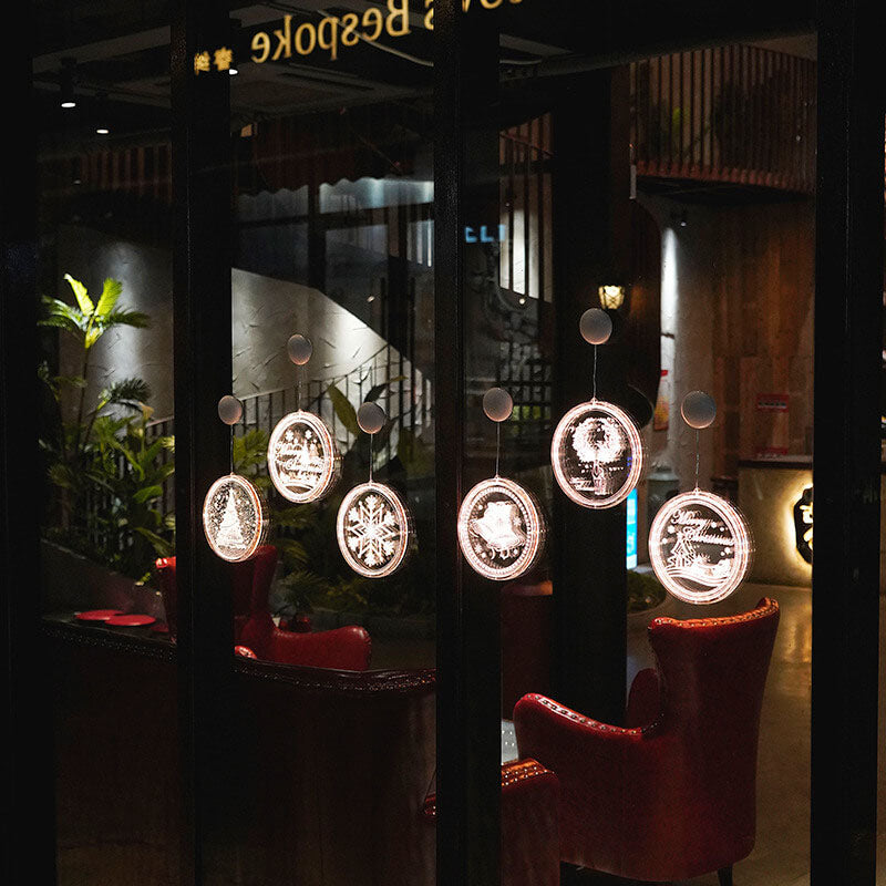 BowLift | Christmas LED Acrylic Decoration Round Suction Cup Light