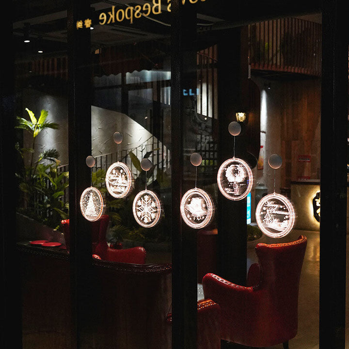 BowLift | Christmas LED Acrylic Decoration Round Suction Cup Light