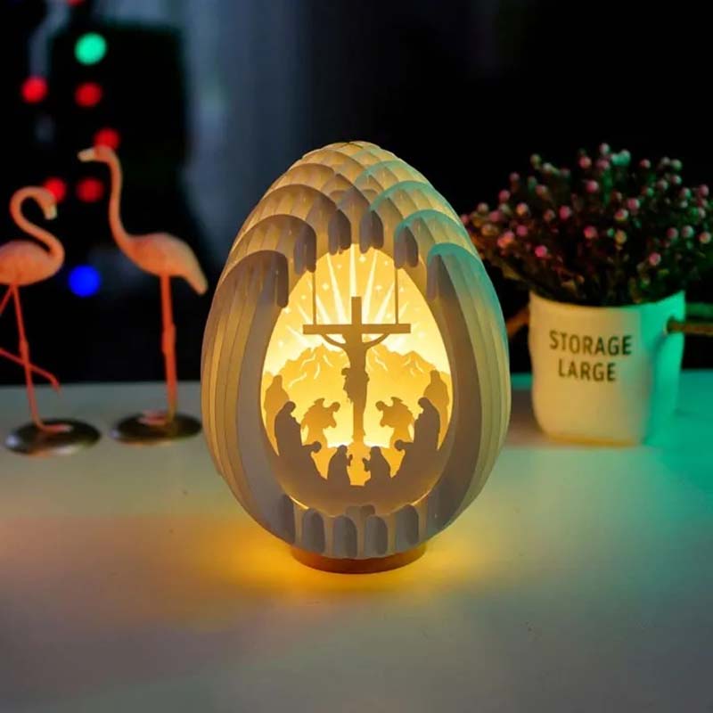 Easter 3D Paper Desk Lamp with Luminous Base | Bowlift