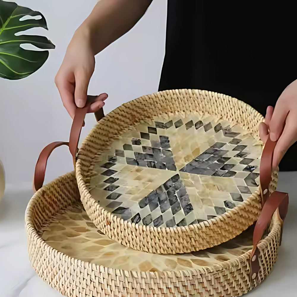 BowLift | Farmhouse Rattan Tray in Assorted Patterns