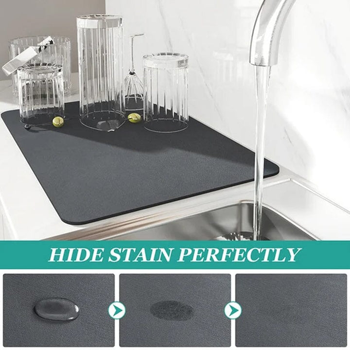 Kitchen Super Absorbent Draining Mat, Quick Dry Dish Coffee Mat | Bowlift