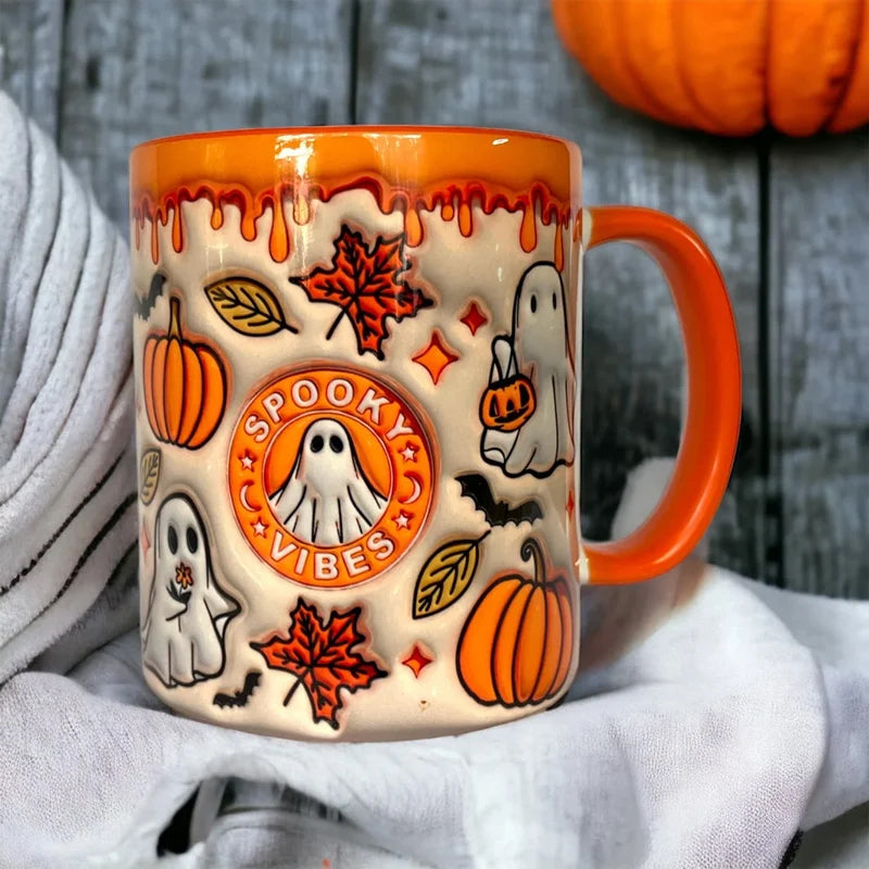BowLift | Pumpkin Coffee Mug with Ghost