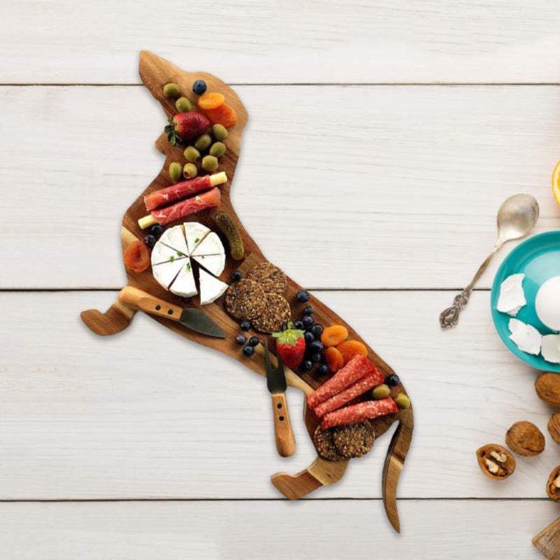 Wooden Dachshund Dog Dinner Plate | Bowlift