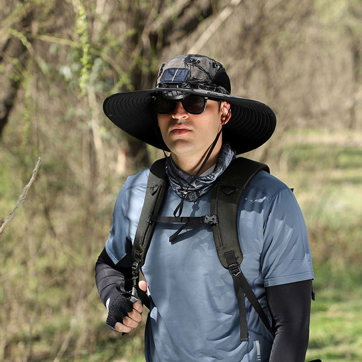 Solar & USB Charging Fan Outdoor Fishing Hat | Bowlift