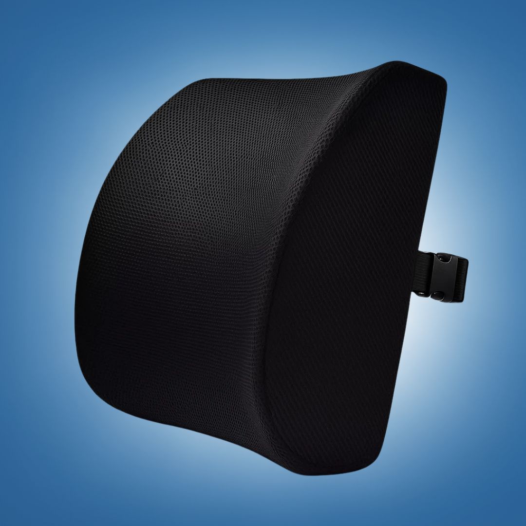 DriveEase | Car Lumbar Support Cushion – Memory Foam Relief – Breathable Mesh – Ideal for Commute & Long Drives Bowlift