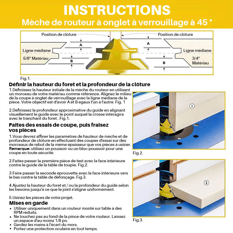 MèChe for angled cutting with lock at 45° | Bowlift