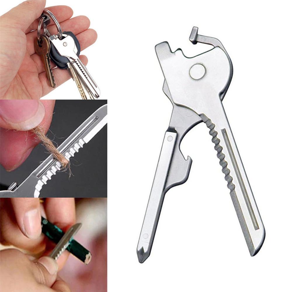 6-in-1-Keyring Multitool Mini-Multitool Keychain Pocket Stainless Steel Foldable Swiss Tech Easy Bottle Opener Keychain | Bowlift