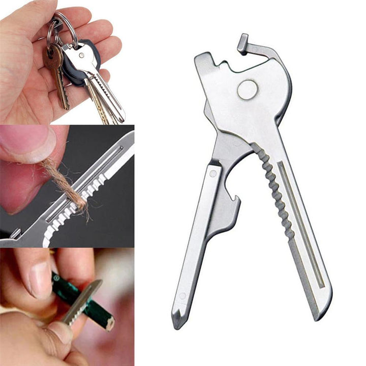 6-in-1-Keyring Multitool Mini-Multitool Keychain Pocket Stainless Steel Foldable Swiss Tech Easy Bottle Opener Keychain | Bowlift