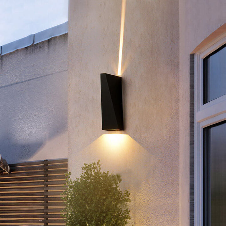 Simple Trapezoidal Outdoor Waterproof LED 2-Light Wall Sconce Lamp | Bowlift