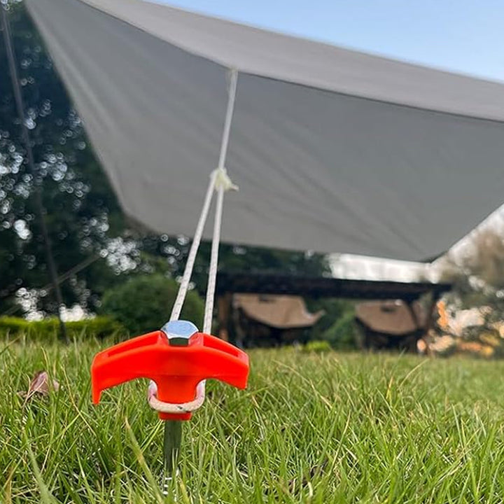 Rotatable tent pegs with thread | Bowlift