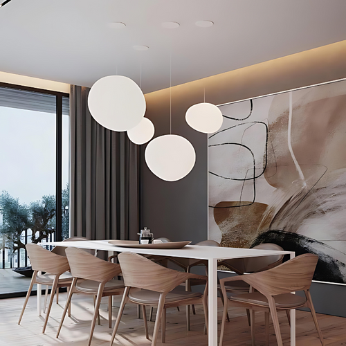 BowLift | Elegant Glass Pebble Pendant Light