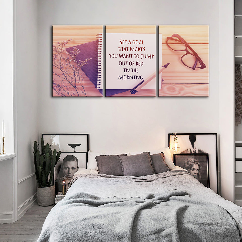 Set A Goal 3 Piece - Canvas Wall Art Painting | Bowlift