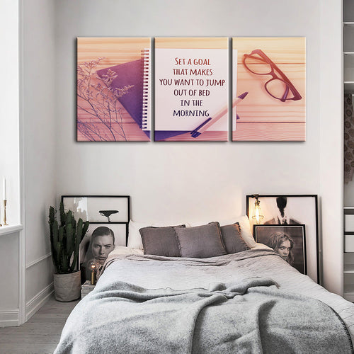 Set A Goal 3 Piece - Canvas Wall Art Painting | Bowlift