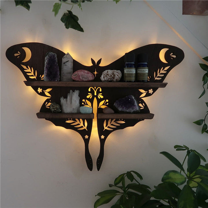 Luna Moth Lamp Crystal Shelves | Bowlift
