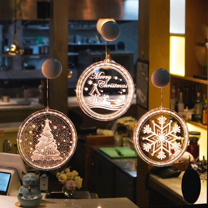 BowLift | Christmas LED Acrylic Decoration Round Suction Cup Light