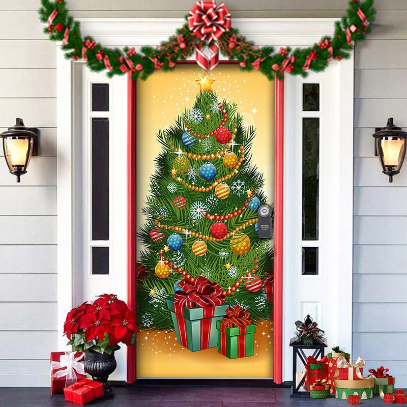 BowLift | Christmas Door Decoration | Fabric Door Cover | Washable & Reusable