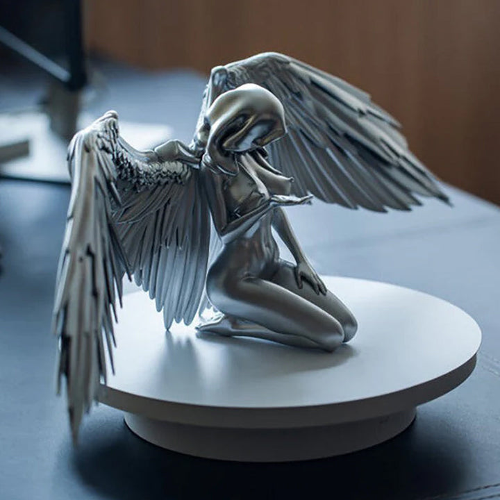Art Angel Female Woman Wings Kneeling Cloak Hat | Bowlift