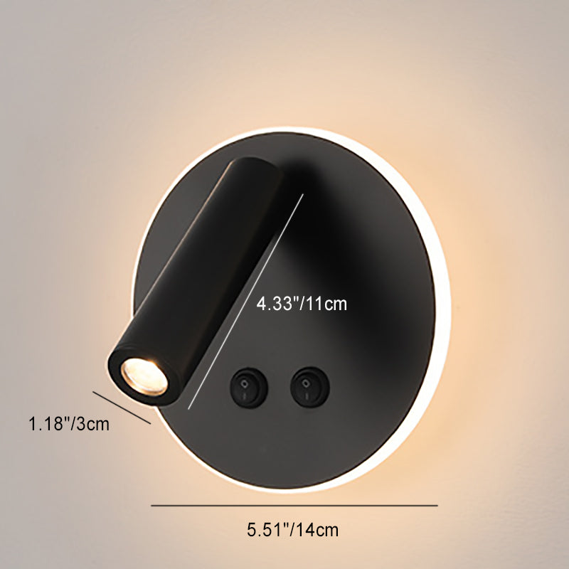 BowLift | Modern Minimalistic Rectangular Round Iron Aluminum LED Wall Lamp For Bedroom