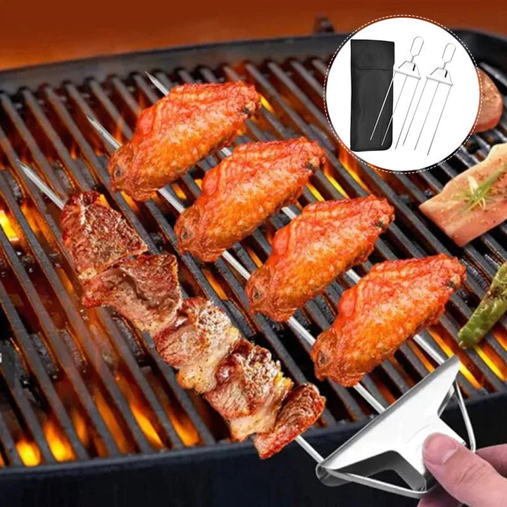 3 Way Grilling Skewers, Stainless Steel Skewers for BBQ | Bowlift