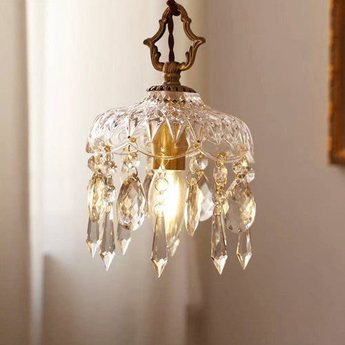 Small Brass Crystal Chandelier