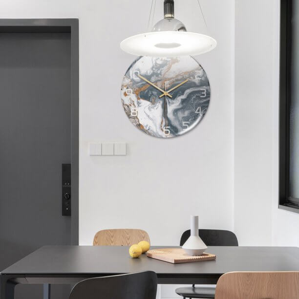 BowLift | Stylish Marble Wall Clock with Silent Mechanism