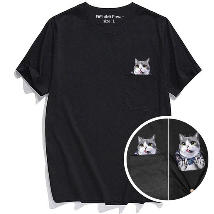 BowLift | Pockets Middle Finger Cat T-Shirt