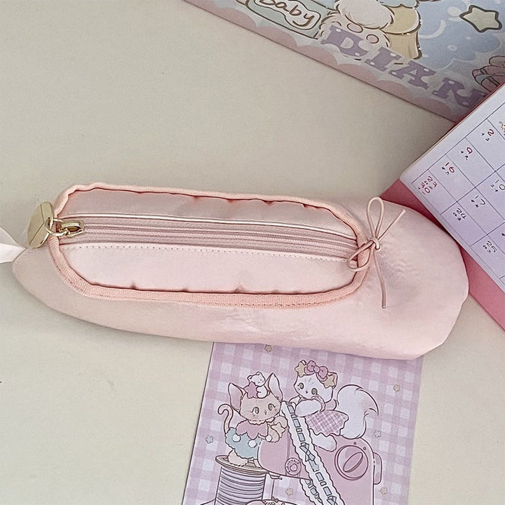 Personalized Pink Ballet Shoe Style Makeup Bag | Bowlift