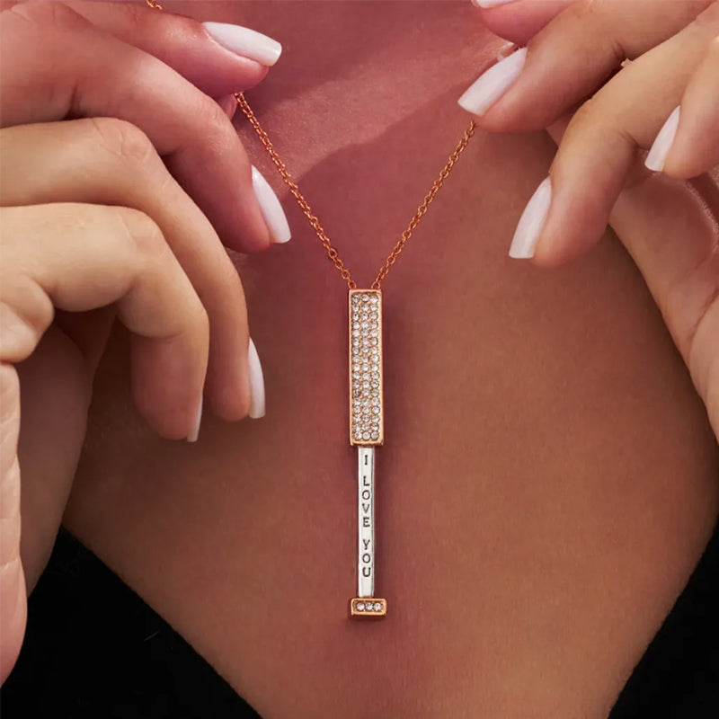 BowLift | Secret I love you message bar necklace