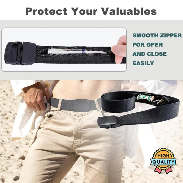 Anti-theft belt with hidden wallet | Bowlift