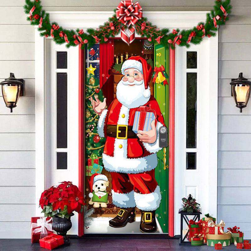 BowLift | Christmas Door Decoration | Fabric Door Cover | Washable & Reusable