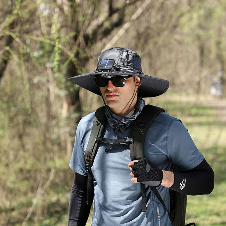 Solar & USB Charging Fan Outdoor Fishing Hat | Bowlift