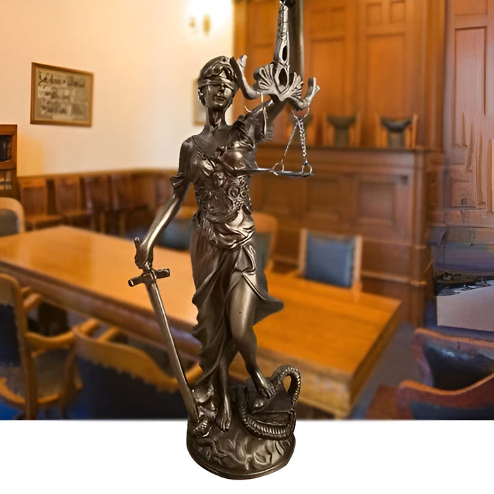 Statue of the Goddess of Justice – An elegant decorative sculpture of Justitia | Bowlift
