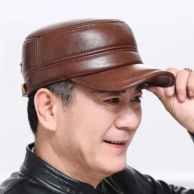 BowLift | New winter hat for men with lambskin ear protection flat visor