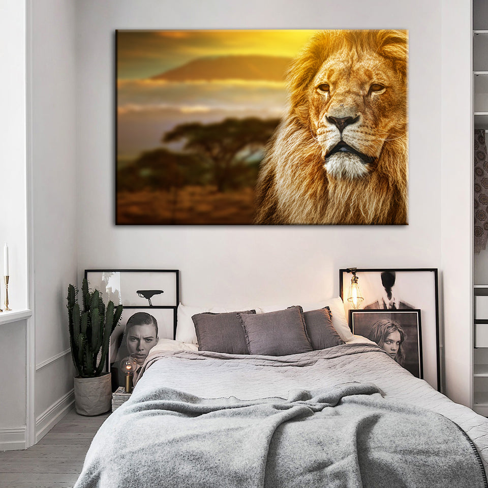 Unamused Lion - Canvas Wall Art Painting | Bowlift