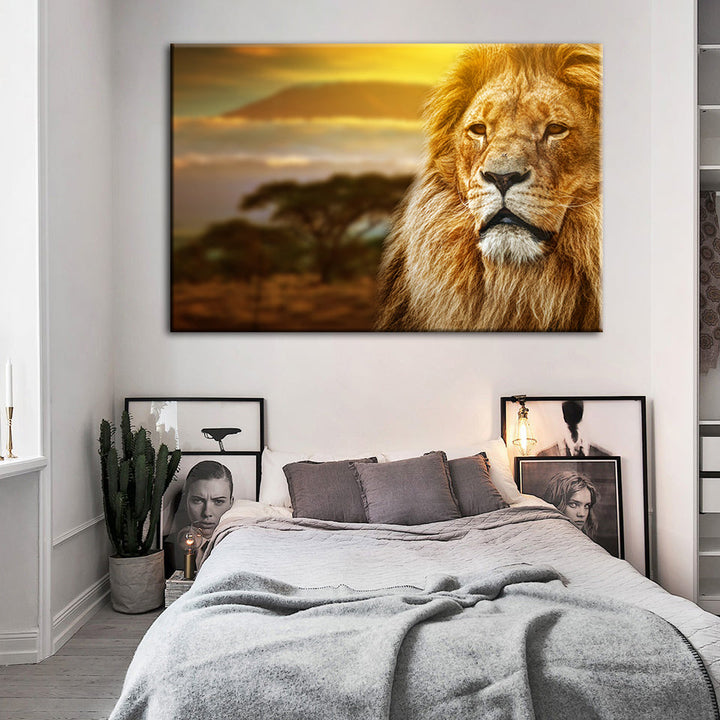 Unamused Lion - Canvas Wall Art Painting | Bowlift