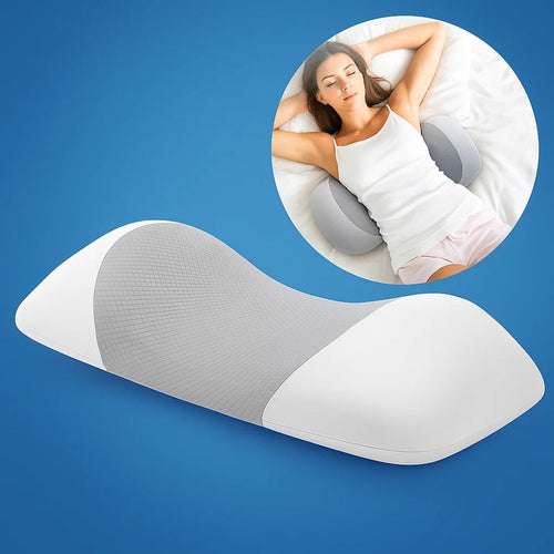 SpineEase | Lumbar Support Memory Foam Pillow – Back Pain Relief – Breathable Cover – Ergonomic Sleep Aid Bowlift