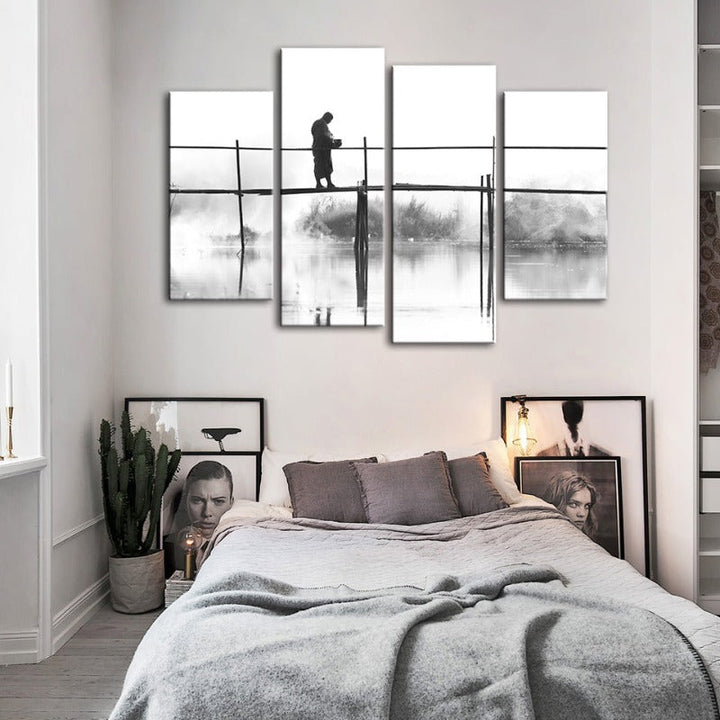 4 Piece Water Bridge - Canvas Wall Art Painting | Bowlift