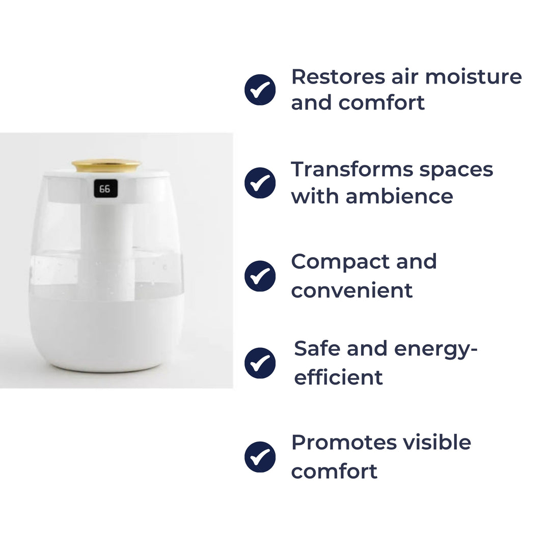 Quiet Night-Light Mode – 1300 ml Tank – Dry Air Relief for Bedroom & Nursery Bowlift