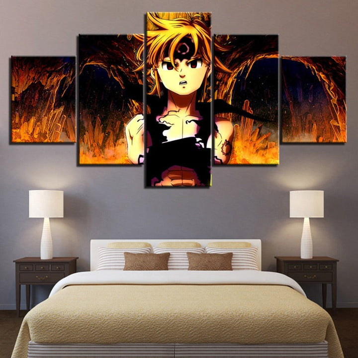 5 Piece Amazing The Seven Deadly Sins - Canvas Wall Art Painting | Bowlift
