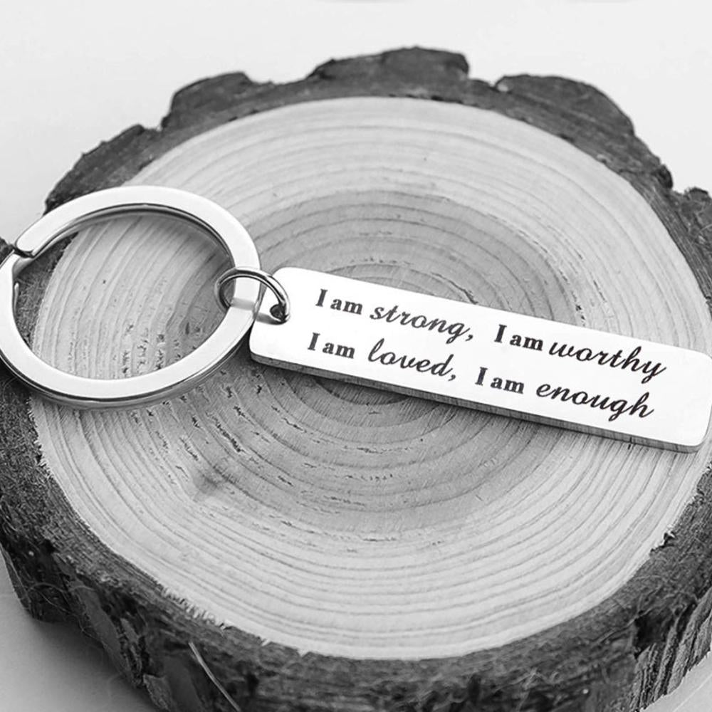 BowLift | Stainless Steel "I am strong" Keychain
