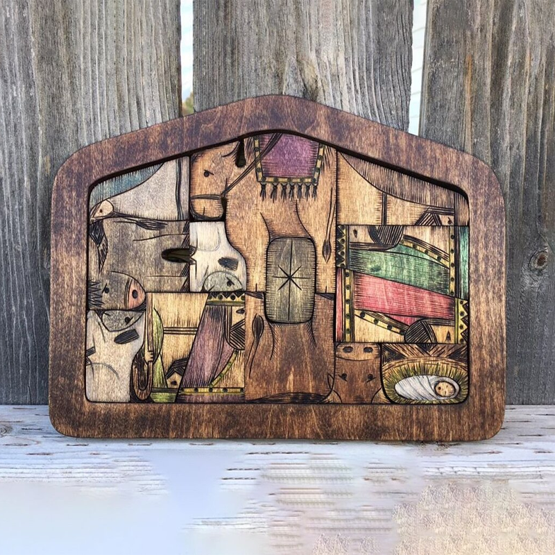 Wooden puzzle set by JéSus | Bowlift