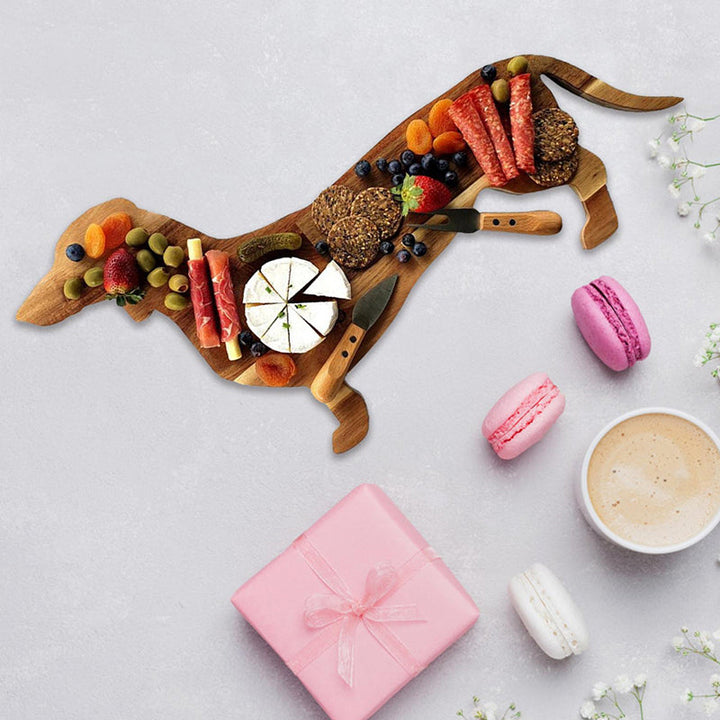 BowLift | Wooden Dachshund Dog Serving Tray