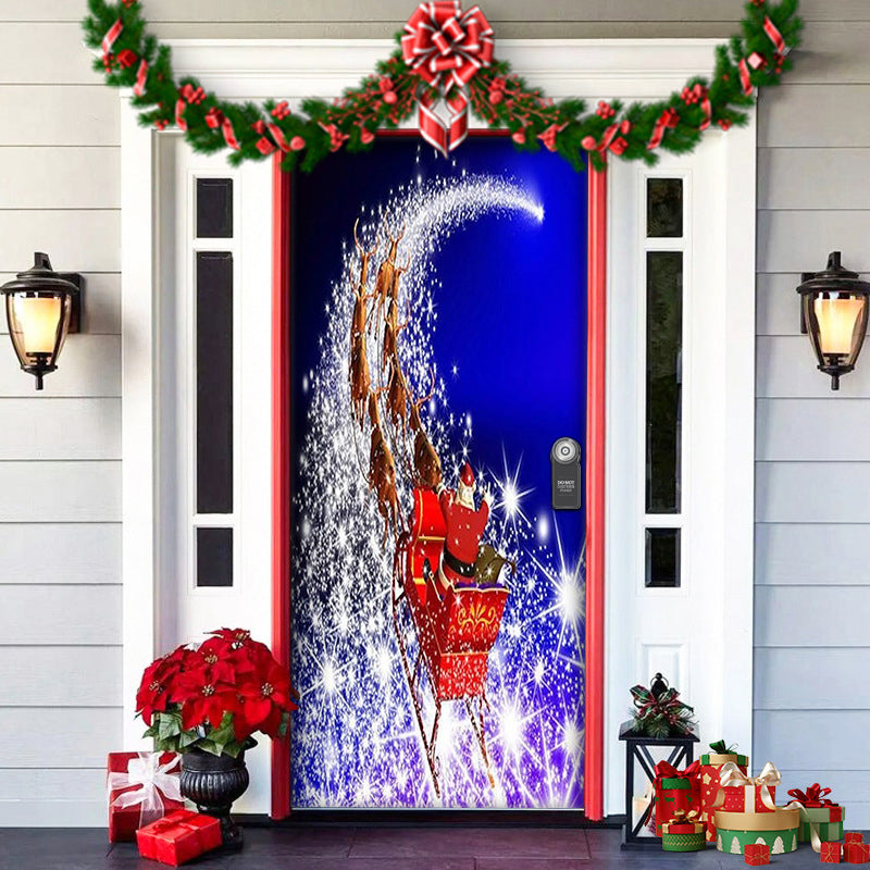 BowLift | Christmas Door Decoration | Fabric Door Cover | Washable & Reusable