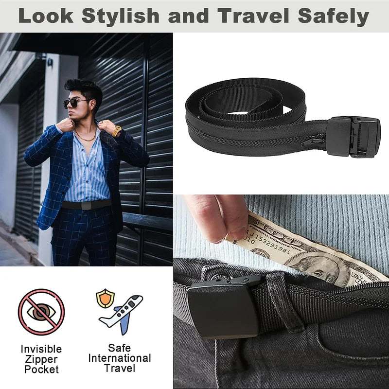 Anti-theft belt with hidden wallet | Bowlift