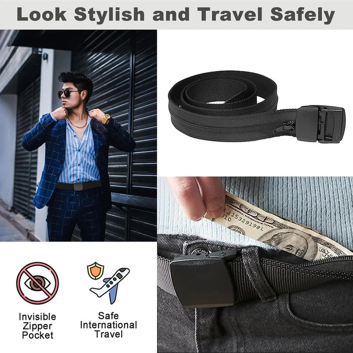 Anti-theft belt with hidden wallet | Bowlift