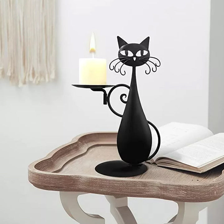 Candle holder black cat | Bowlift