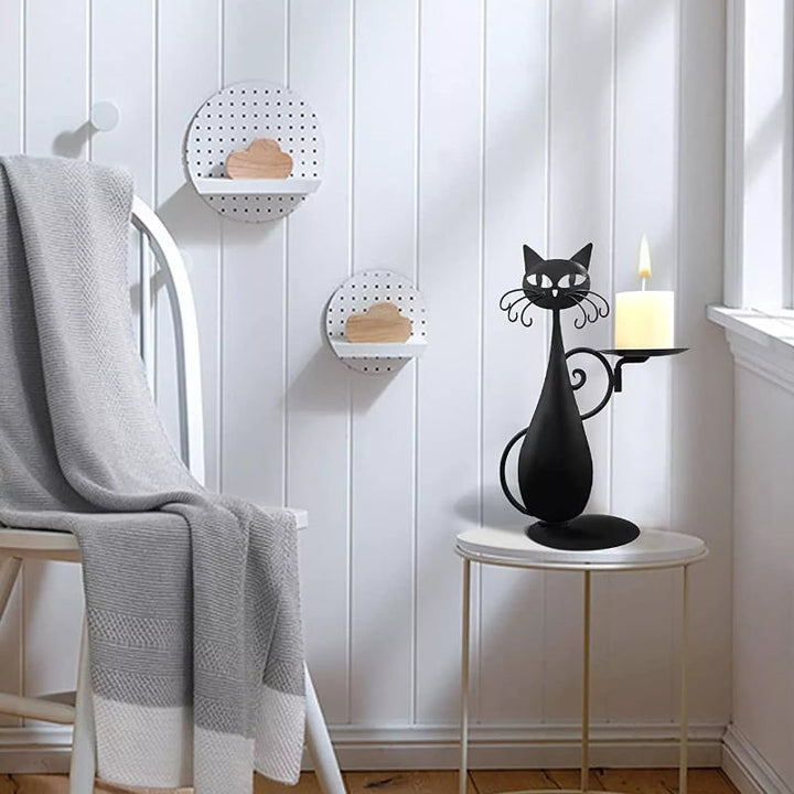Candle holder black cat | Bowlift