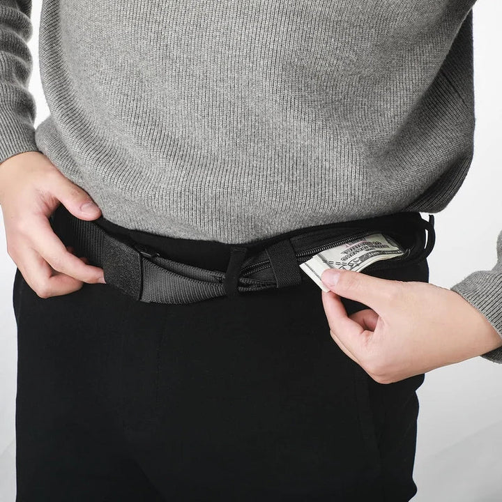 Anti-theft belt with hidden wallet | Bowlift